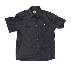 Gibson Mens Black Short Sleeve Button-Up Shirt 3XL